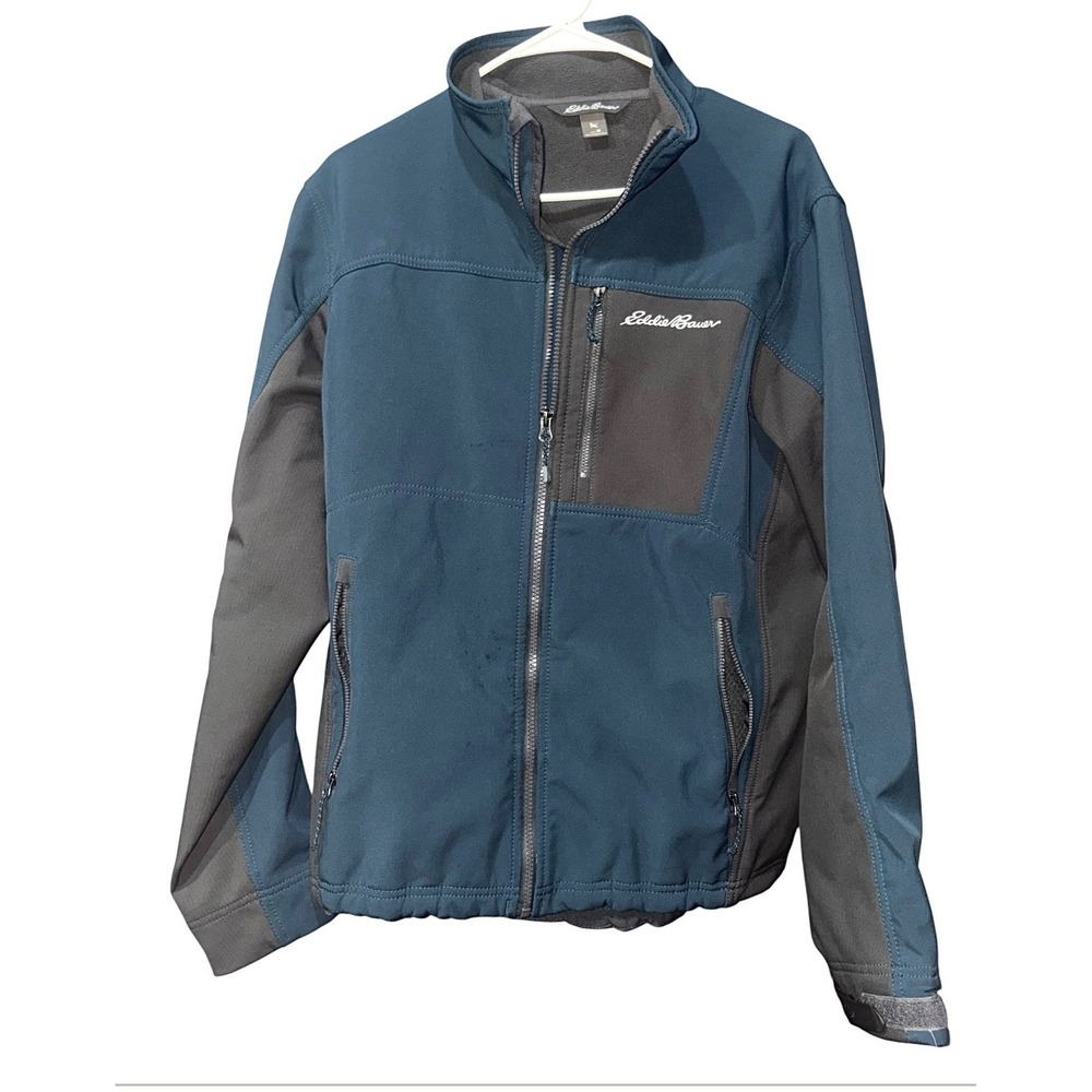 Eddie Bauer Womens Small Soft Shell Jacket Blue Full Zip Fleece Lined Coat